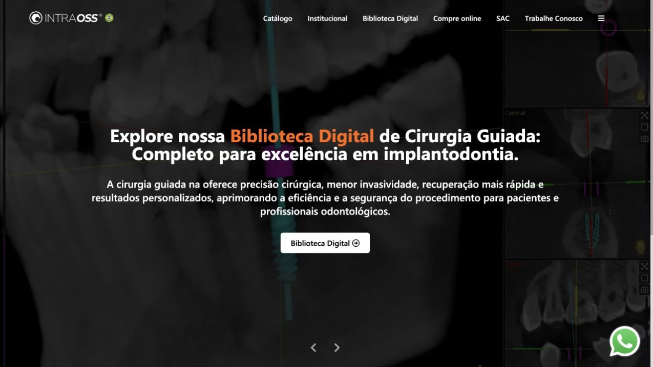 Página inicial do site Intraoss